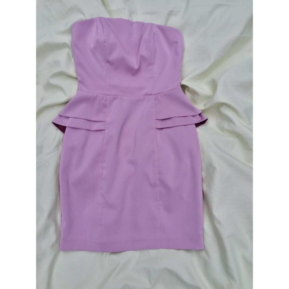 ROSE BLUSH PINK PEPLUM DRESS W REMOVABLE STRAPS - Picture 5 of 5